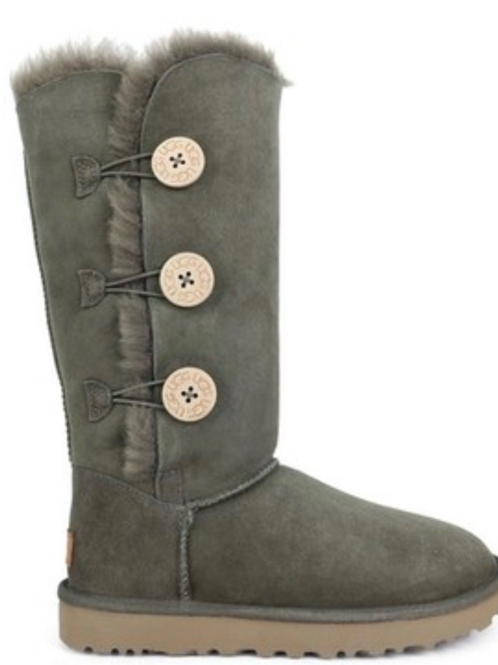 UGG Bailey Button Triplet Shearling Boots-Sage